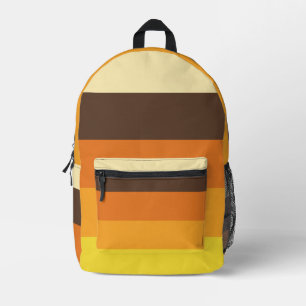70s Retro Striped Color Pattern Printed Backpack