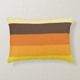 70s Retro Striped Colour Pattern Accent Pillow
