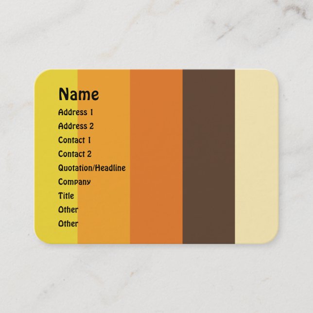 70s Retro Striped Colour Pattern Business Card (Front)