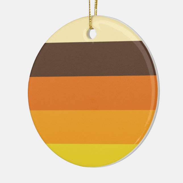 70s Retro Striped Colour Pattern Ceramic Ornament (Left)