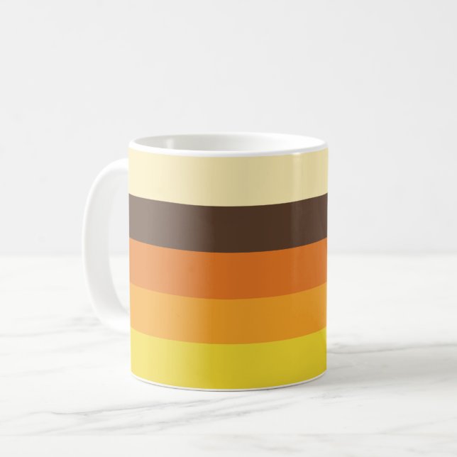 70s Retro Striped Colour Pattern Coffee Mug (Front Left)