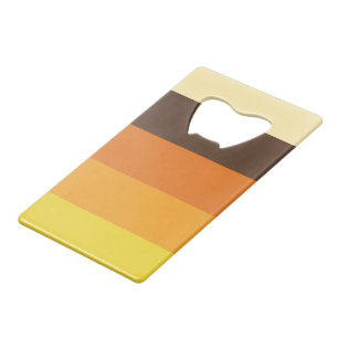 70s Retro Striped Colour Pattern Credit Card Bottle Opener
