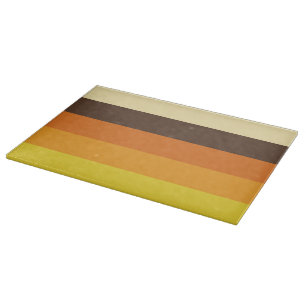 70s Retro Striped Colour Pattern Cutting Board