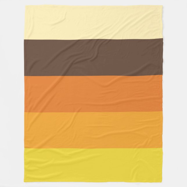 70s Retro Striped Colour Pattern Fleece Blanket (Front)