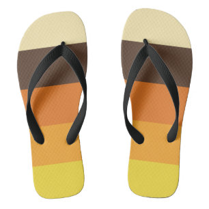 70s Retro Striped Colour Pattern Flip Flops