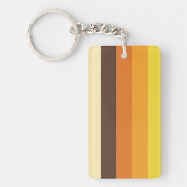 70s Retro Striped Colour Pattern Keychain (Front)