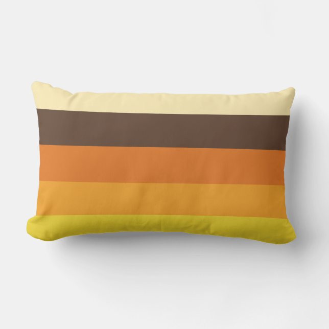70s Retro Striped Colour Pattern Lumbar Pillow (Front)