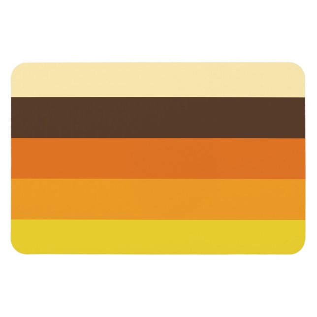 70s Retro Striped Colour Pattern Magnet (Horizontal)