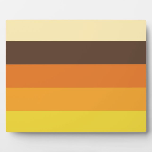 70s Retro Striped Colour Pattern Plaque (Front)