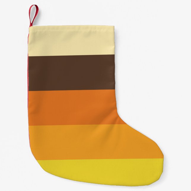 70s Retro Striped Colour Pattern Small Christmas Stocking (Front)