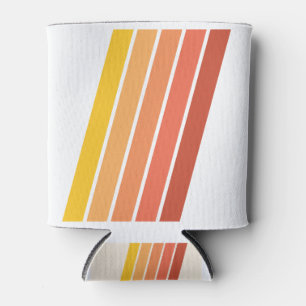 70s Retro Stripes Vintage Can Cooler