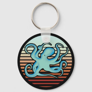 70s Retro Style Octopus Keychain