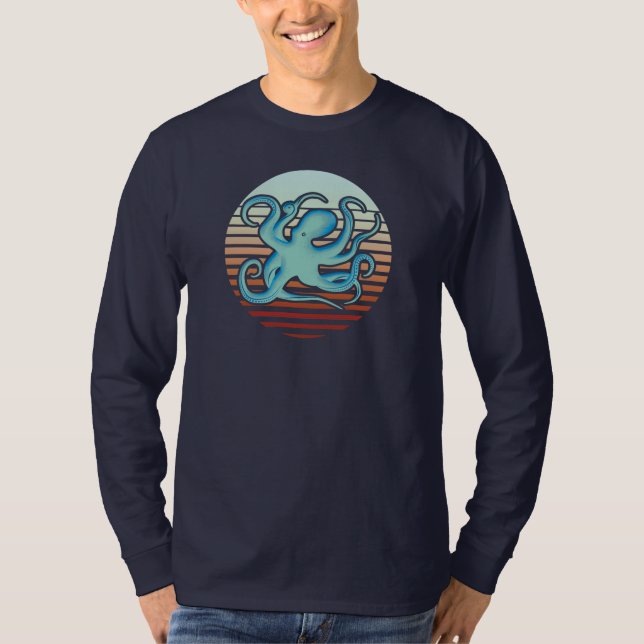 70s Retro Style Octopus T-Shirt (Front)