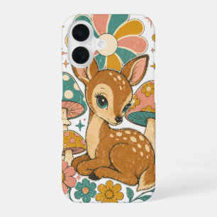 70s Retro Teal and Pink Fawn iPhone 16 Case