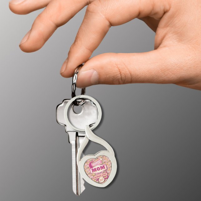 70's Retro Vegas Style Super Mom Always Busy 24/7 Keychain (Creator Uploaded)