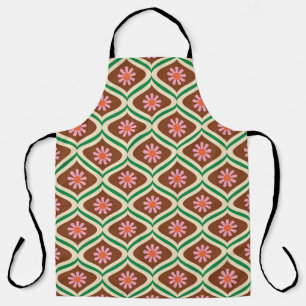 70s retro vintage floral pattern apron