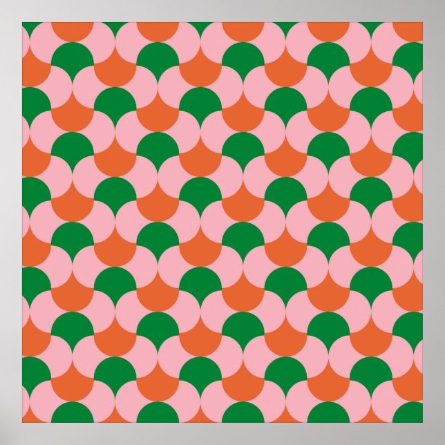 70s retro vintage pattern backgroundretro, 70s, ge poster (Front)