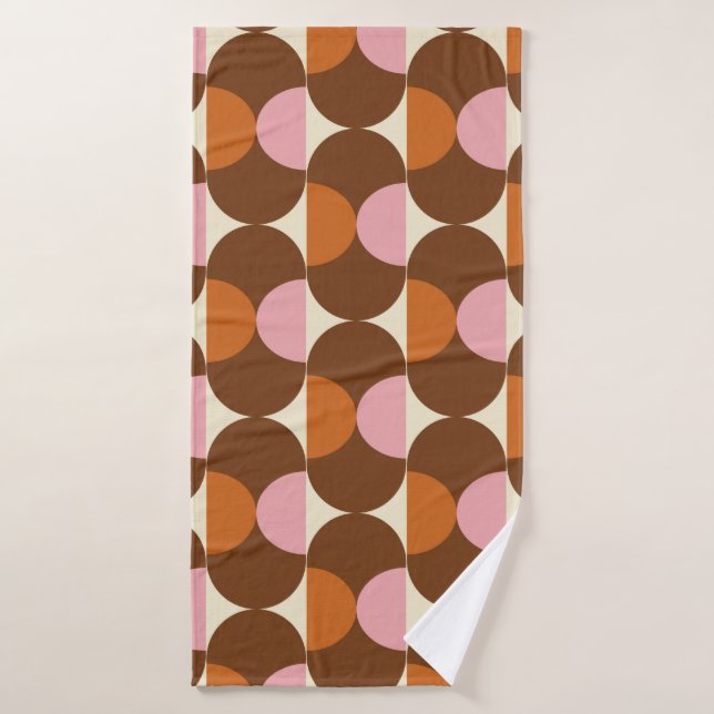70s retro vintage pattern backgroundvintage, geome bath towel (Bath Towel)
