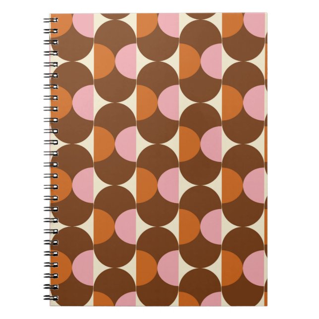 70s retro vintage pattern backgroundvintage, geome notebook (Front)