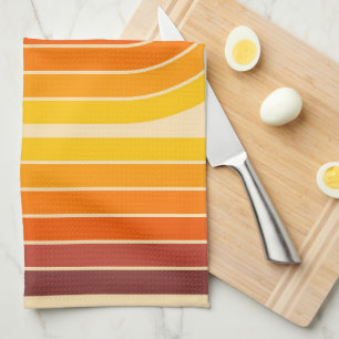 70s Retro Vintage Style Geometric Design Kitchen Towel
