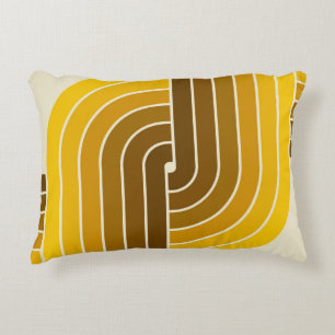 70s Retro Vintage Style Geometric Pattern Accent Pillow