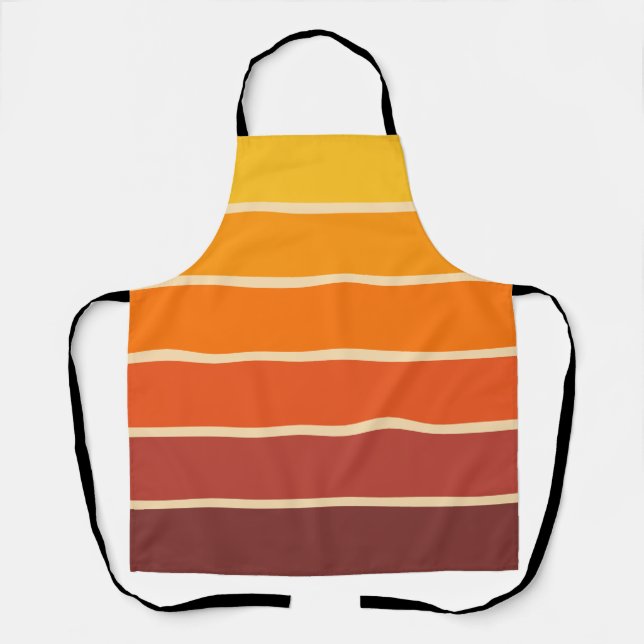 70s Retro Vintage Style Geometric Pattern Apron (Front)