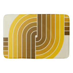 70s Retro Vintage Style Geometric Pattern Bath Mat