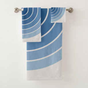 70s Retro Vintage Style Geometric Pattern Bath Towel Set