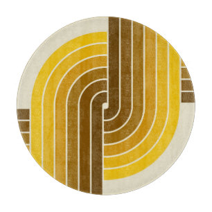 70s Retro Vintage Style Geometric Pattern Cutting Board