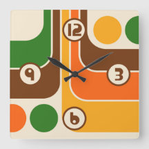 70s Retro Vintage Style Geometric Pattern