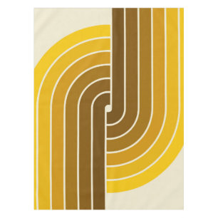 70s Retro Vintage Style Geometric Pattern Tablecloth