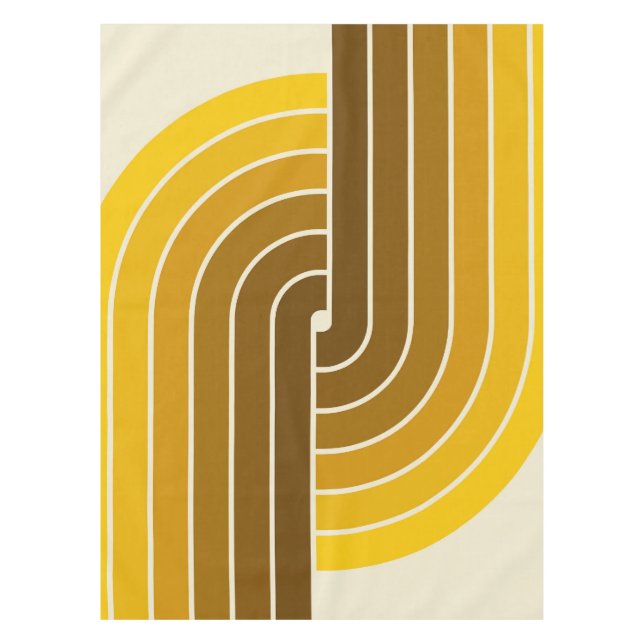70s Retro Vintage Style Geometric Pattern Tablecloth (Front)