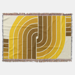 70s Retro Vintage Style Geometric Pattern Throw Blanket