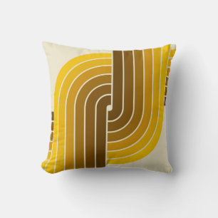 70s Retro Vintage Style Geometric Pattern Throw Pillow