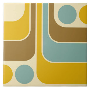 70s Retro Vintage Style Geometric Pattern Tile
