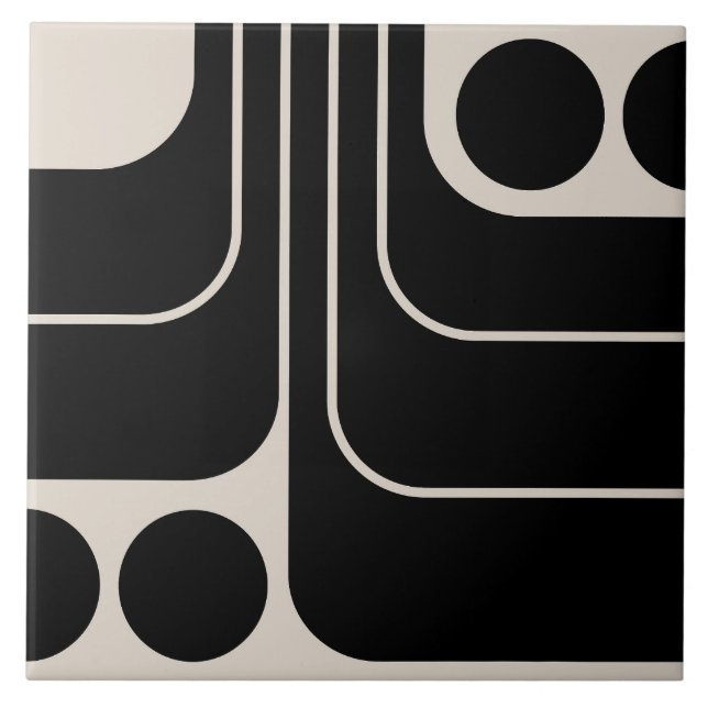 70s Retro Vintage Style Geometric Pattern Tile (Front)