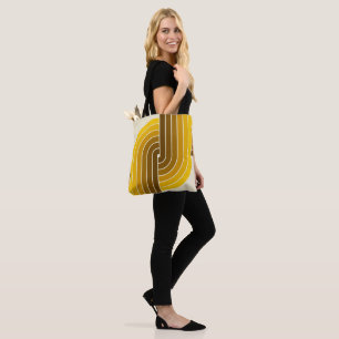 70s Retro Vintage Style Geometric Pattern Tote Bag