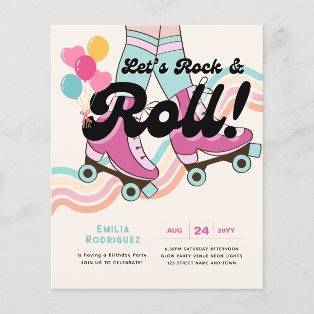 70s Rock and ROLL Roller Skating Party Retro Girls (Front)