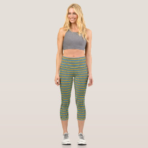 70s Scottish Tartan-Pattern Capri Leggings