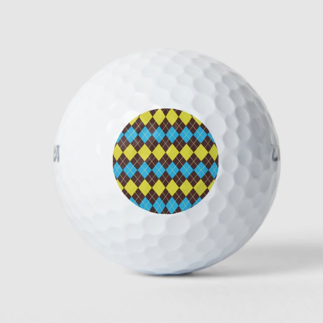 70s Scottish Tartan-Pattern Golf Balls (Front)