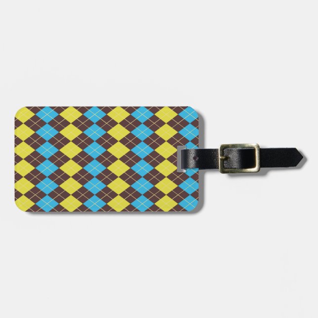 70s Scottish Tartan-Pattern Luggage Tag (Front Horizontal)