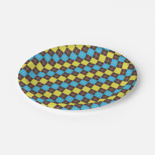 70s Scottish Tartan-Pattern Paper Plate