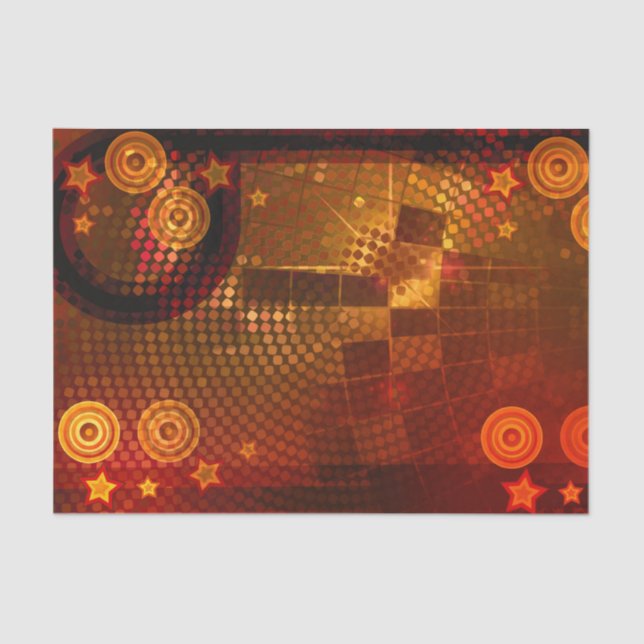 70's Seventies Orange Disco Dance Birthday Party Tissue Paper (Front)