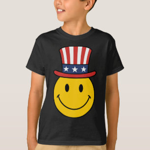 70s Smile Face Uncle Sam Patriotic American Usa 4t T-Shirt