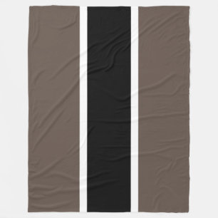 70s Sporty Athletic Bold Black Brown White Stripes Fleece Blanket