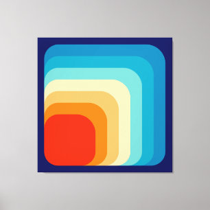 70s Square Rainbow Canvas Print