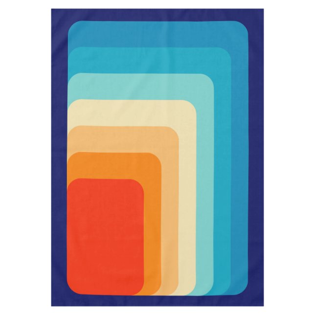 70s Square Rainbow Tablecloth (Front)