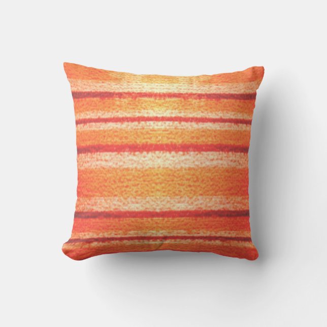 70's Stripe Pattern Throw Pillow (Front)