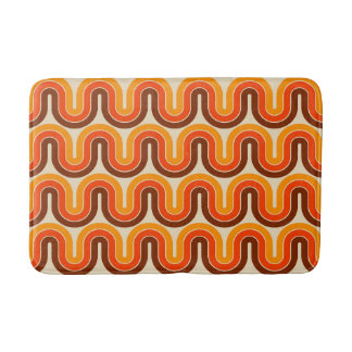 70s Style  Geometric Design Bath Mat