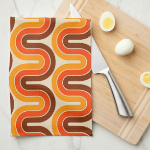 70s Style Geometric Design Kitchen Towel